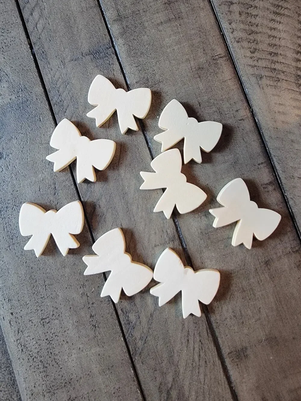 Wooden Unfinished Mini Bow Cutouts Set Of 8 Baby Shower Cheer Bow Embelishment
